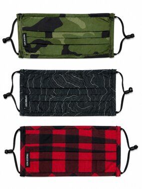American Eagle Reusable Cloth Face Masks - Camo, Plaid, & Black 3 Pack NWT